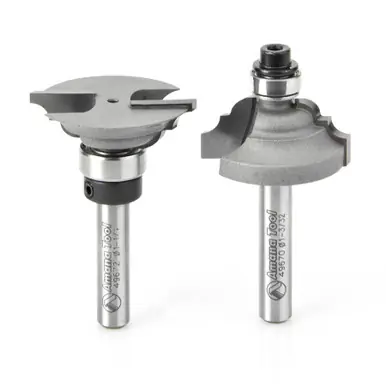 Amana 49673 Carbide Tipped 2-Piece Classical Stile and Rail 1/4" Shank Router Bit Set