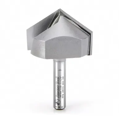 Amana 45754 Carbide Tipped V Groove 110 Deg x 1-1/4 D x 47/64 CH x 1/4" Shank Router Bit