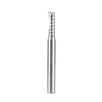 Amana 51424 Spiral O-Single Flute, Plastic Cutting 7/32 D x 3/4 CH x 1/4 Shank x 2-1/2" Up-Cut CNC