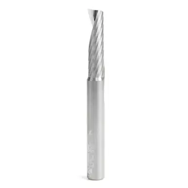 Amana 51643 Spiral O-Single Flute, Aluminum Cutting 3/8 D x 1-3/8 CH x 3/8 Shank x 3-1/2" Up-Cut