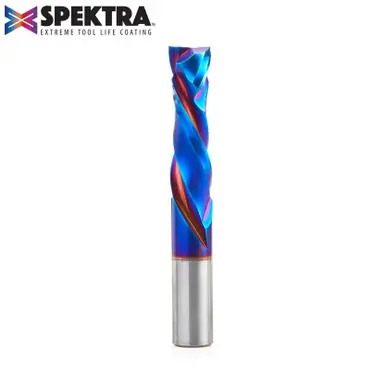 Amana 46195-K CNC Spektra Compression Spiral 1/2 D x 1-3/4 CH x 12mm Shank x 3-1/2" 2 Flute Router