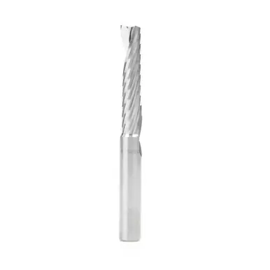Amana 57326 Metric Spiral O-Single Flute, Plastic Cutting 8 D x 38 CH x 8 Shank x 76mm Long Up-Cut