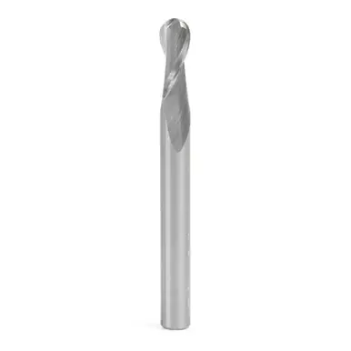 Amana 46455 Up-Cut Spiral Ball Nose 2.5 Radius x 5 Dia x 12 Cut Height x 5 Shank x 50mm Long x 2