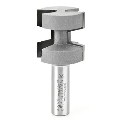 Amana 55412 Carbide Tipped Wedge Tongue 15 Deg Angle x 1-1/4 D x 1-1/4 CH x 1/2" Shank Router Bit