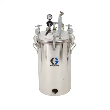 GRACO 236144 - Stainless Steel Pressure Tank, 10 Gal, Low Pressure (HVLP), Regulated to 15 PSI, ASME
