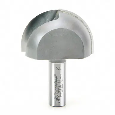 Amana 45948 Carbide Tipped Core Box 1" R x 2" D x 1-1/4 CH x 1/2 Shank Extra Deep Router Bit