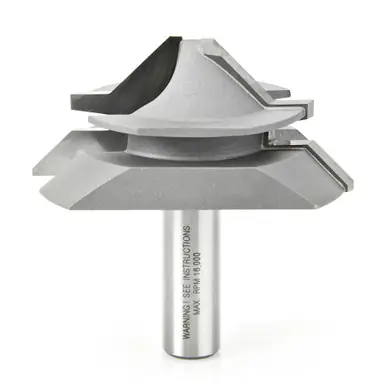 Amana 55390 Carbide Tipped Lock Miter 45 Deg x 2-11/16 D x 1-3/16 CH x 1/2" Shank Router Bit for 1/2