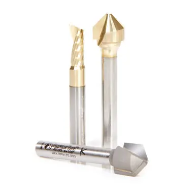 Amana AMS-213 3-Pc 90, 108 Degree and 1/4" Diameter for ACM Panels, 1/4" Shank Pack