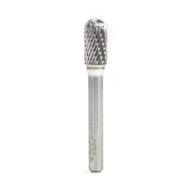Amana BURS-122 Radius Cylinder Head 3/8 D x 3/4 CH x 1/4 Shank x 2-1/2" Double Cut Burr Bit