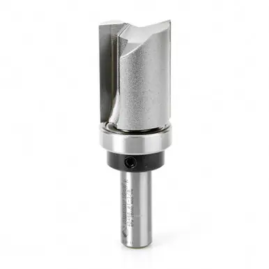 Amana 45468 Carbide Tipped Flush Trim Plunge Template 1-1/8 D x 1-1/2 CH x 1/2" Shank w/ Upper Ball