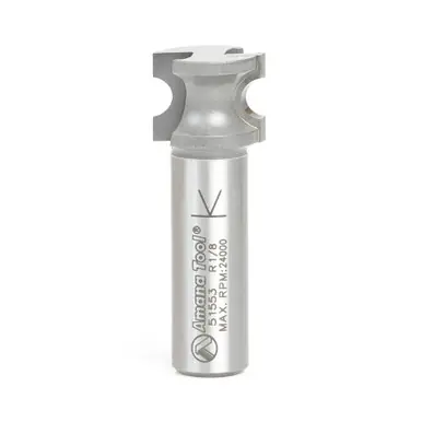 Amana 51553 Carbide Tipped Bullnose 1/8 Radius x 23/32 Dia x 9/16 Cut Height x 1/2" Shank Router Bit