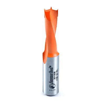 Amana 301008 Carbide Tipped Brad Point Boring Bit L/H 8mm D x 57mm Long x 10mm Shank
