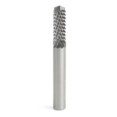 Amana 46098 Medium Burr w/ Drill Point and 135 Deg Drill End 1/4 D x 3/4 CH x 1/4 Shank x 2"