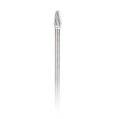 Amana BURS-143 Tree Shape Head 3/8 D x 3/4 CH x 1/4 Shank x 6-3/4" Double Cut SF Burr Bit