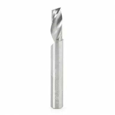 Amana 51402 Spiral O-Single Flute, Aluminum Cutting 1/4 D x 5/8 CH x 1/4 Shank x 2" Up-Cut Router