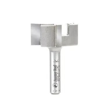 Amana 45525 Carbide Tipped 1-1/8 Dia x 1/2 Cut Height x 1/4 Shank x 1-19/32" Spoilboard 3-Flute