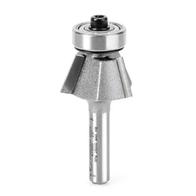Amana 47300 Carbide Tipped Bevel Laminate Trim 22 Deg Angle x 15/16 D x 7/16 CH x 1/4" Shank w/ Ball