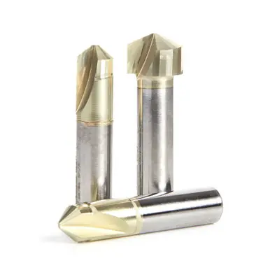 Amana AMS-219 3-Pc Carbide V-Groove 90, 108 and 135 Deg. Folding Double Edge for Composite Material