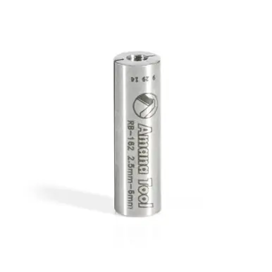Amana RB-162 High Precision Steel Router Collet Reducer 6mm Overall D x 2.5mm Inner D x 20mm Long