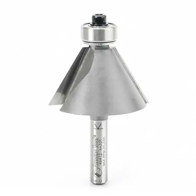 Amana 49412 Carbide Tipped Chamfer 30 Degree x 1-3/8 D x 13/16 CH x 1/4" Shank w/ Lower Ball Bearing
