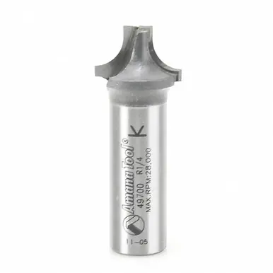 Amana 49700 Carbide Tipped Plunging Round Over 1/4 R x 3/4 D x 1/2 CH x 1/2" Shank Router Bit