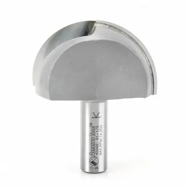 Amana 45949 Carbide Tipped Core Box 1-1/8 R x 2-1/4 D x 1-1/4 CH x 1/2" Shank Extra Deep Router Bit