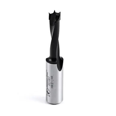 Amana 201007 Carbide Tipped Brad Point Boring Bit R/H 1/4 D x 57mm Long x 10mm Shank