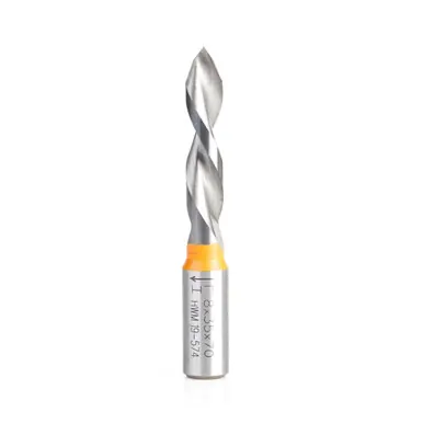 Amana 317018 Ditec Through-Hole Dowel Drill Boring Bit L/H 8mm D x 70mm Long x 10x25mm Shank