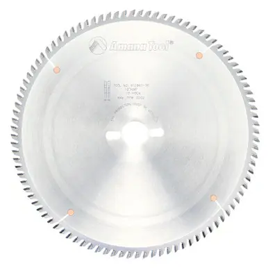 Amana 612960-30 Carbide Tipped Trim 12" D x 96T ATB, 10 Deg, 30MM Bore, Circular Saw Blade