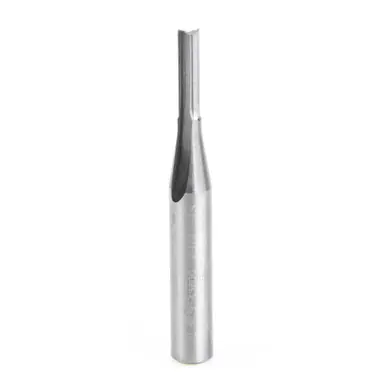 Amana 43600 Double O-Flute, Plastic Cutting 1/8 D x 1/2 CH x 1/4 Shank x 2" Router Bit