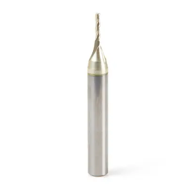 Amana 46290 CNC 2D/3D Carving 0.10 Deg Tapered Angle Flat Bottom x 1/16 D x 5/16 CH x 1/4 Shank x 2"