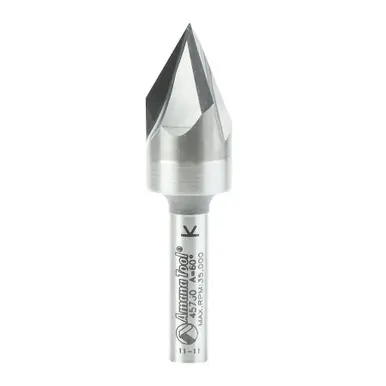 Amana 45730 Carbide Tipped V Groove Signmaking & Lettering 60 Deg x 9/16 D x 7/16 CH x 1/4" Shank