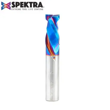 Amana 46034-K CNC Spektra Mortise Compression Spiral 1/2 D x 1 CH 1/2 Shank 3" 2 Flute Router Bit