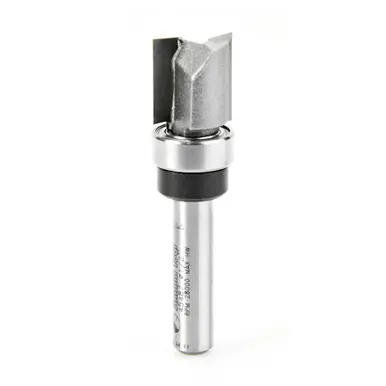 Amana 45487 Carbide Tipped Flush Trim Plunge Template 1/2 D x 1/2 CH x 1/4" Shank w/ Upper Ball