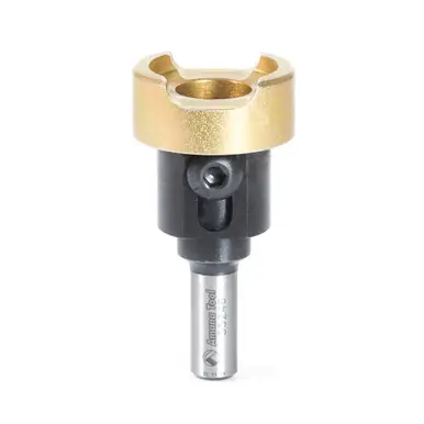 Amana 55246 Adjustable 2-1/2 - 2-25/32 Length No-Mar Depth-Stop Adapter 1-1/4 Dia x 3/8" Shank for