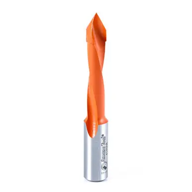 Amana 414008 Carbide Tipped Through-Hole Boring Bit L/H 8mm D x 70mm Long x 10mm Shank