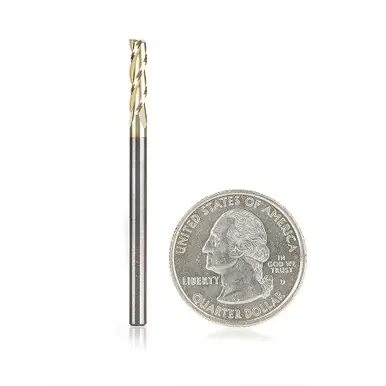 Amana 46091 Spiral 1/8 Dia x 1/2 Cut Height x 1/8 Shank x 2" Composite, Fiberglass & Phenolic