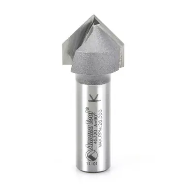 Amana 45720 Carbide Tipped V Groove 90 Deg x 7/8 D x 3/4 CH x 1/2" Shank Router Bit