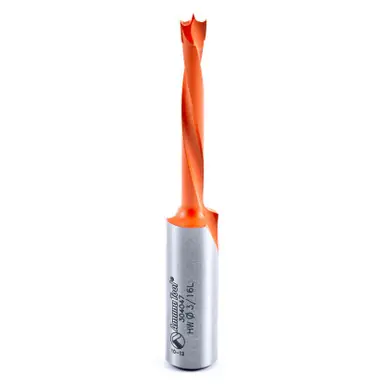 Amana 304047 Carbide Tipped Brad Point Boring Bit L/H 3/16 D x 70mm Long x 10mm Shank