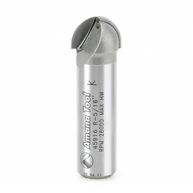 Amana 45916 Carbide Tipped Core Box 5/16 R x 5/8 D x 7/16 CH x 1/2" Shank Router Bit
