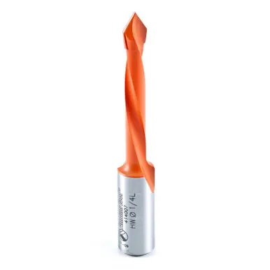Amana 414007 Carbide Tipped Through-Hole Boring Bit L/H 1/4 D x 70mm Long x 10mm Shank