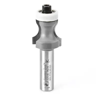 Amana 57118 Carbide Tipped Countertop No-Drip w/ Ultra-Glide Radius Bearing Solid Surface 1" D x 7/8