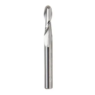 Amana 46379 Up-Cut Spiral Ball Nose 1/8 R x 1/4 D x 7/8 CH x 1/4 Shank x 2-1/2" x 2 Flute Router Bit
