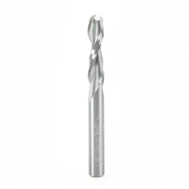 Amana 46376 Double Flute Up-Cut Ball Nose Spiral 1/8 R x 1/4 D x 1 CH x 1/4 Shank x 2-1/2" Router