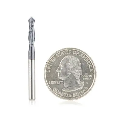 Amana 51650 CNC 90 Deg‘V‘ Spiral w/ AlTiN Coating for Steel & Stainless Steel 1/8 D x 1/2 CH x 1/8