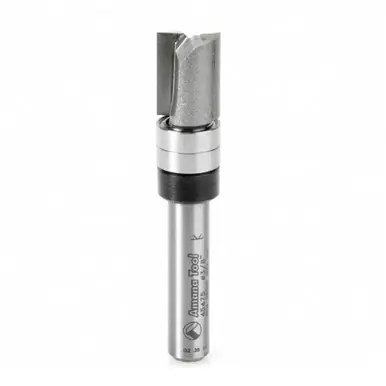 Amana 45475 Carbide Tipped Flush Trim Plunge Template 3/8 D x 1/2 CH x 1/4" Shank w/ 2 Upper Ball