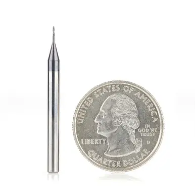 Amana 51741 Mini Spiral for Steel, Stainless Steel & Composites, AlTiN Coated 0.010 Radius x 0.020