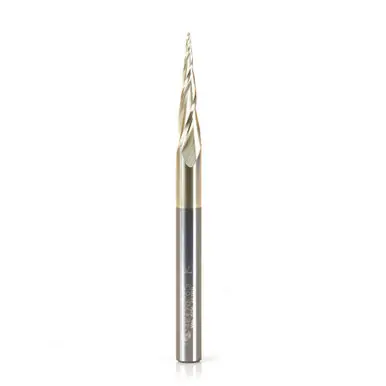 Amana 46470 Metric CNC 2D/3D Carving 6.2 Deg Tapered Angle Ball Nose x 0.8 D x 0.40 R x 25 CH x 6
