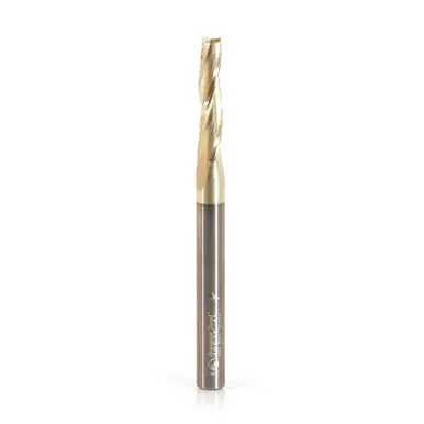 Amana 46575 CNC 2D/3D Carving 1.0 Deg Tapered Angle Flat Bottom x 3/16 D x 1 CH x 1/4 Shank x 3" x 3