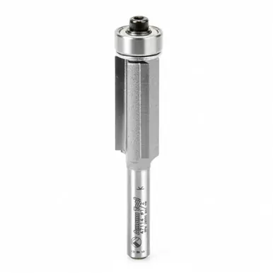 Amana 47114 Carbide Tipped Flush Trim 1/2 D x 1" CH x 1/4 Shank w/ Lower Ball Bearing 3-Flute Router